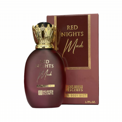 Red Nights Musk Hair and Body Mist Spray for Unisex, 50ml