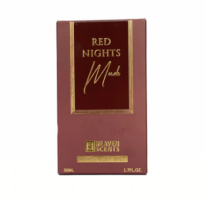 Red Nights Musk Hair and Body Mist Spray for Unisex, 50ml