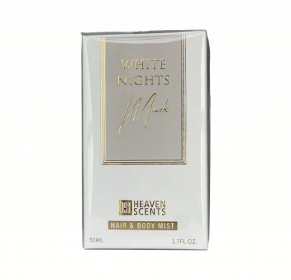 White Nights Musk Hair and Body Mist Spray for Unisex, 50ml